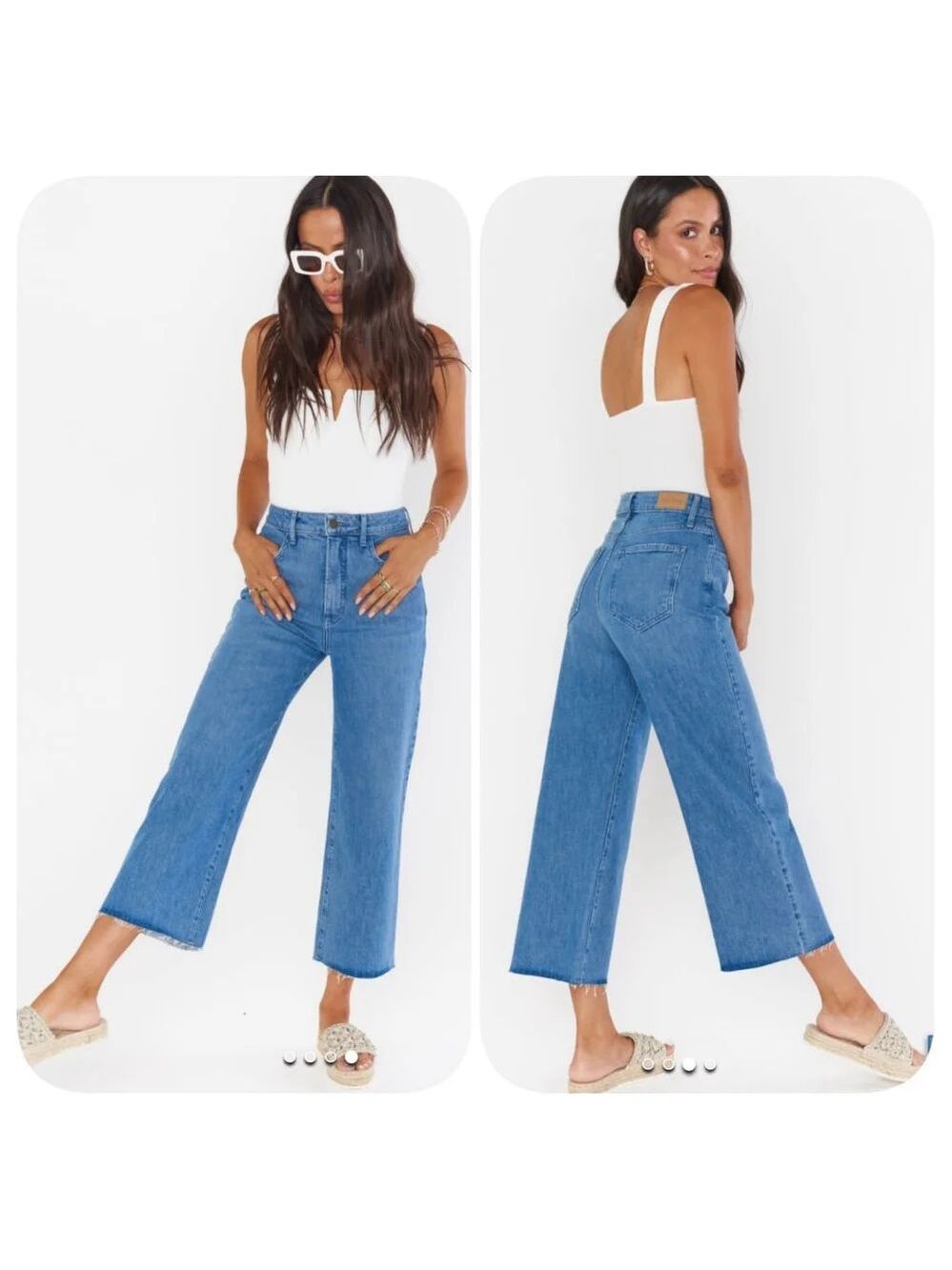 Show Me Your Mumu Cleveland Wide Leg Cropped Jeans Sz 32